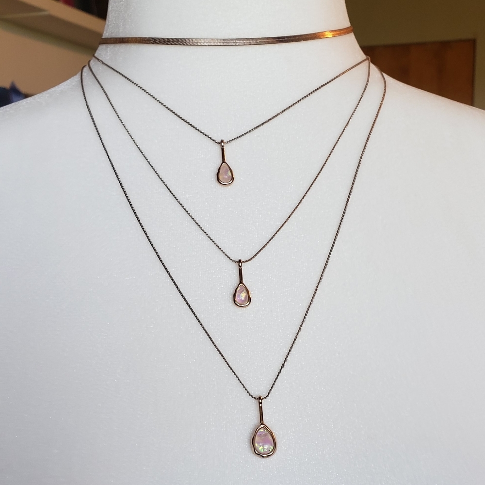 Charming Charlie Necklace with Opal pendants